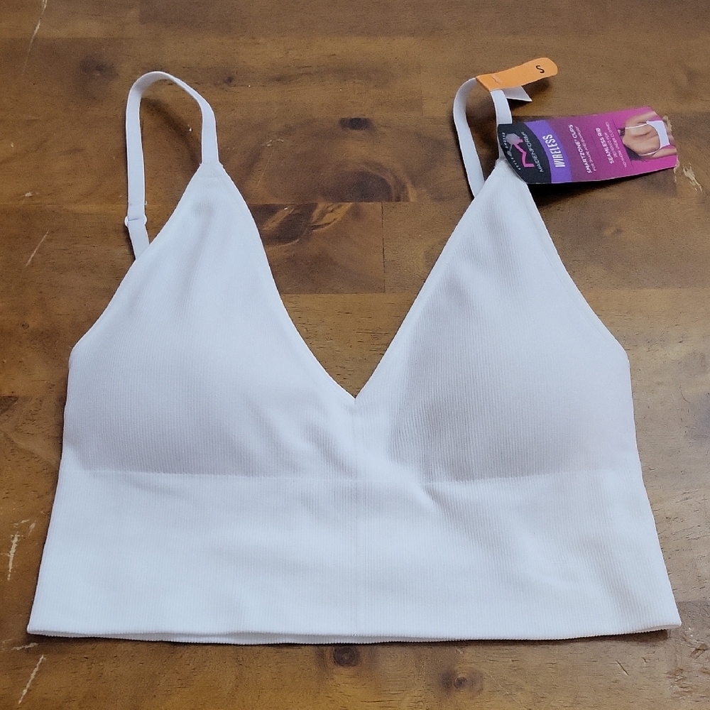 Maidenform White Plunge Bralette/ Adj Straps/ Removable Cups/Small